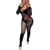 XIUSEMY Women Sexy Bodystocking One Piece Badydoll Fishnet Lingerie Nightwear Plus Size
