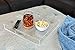 Acrylic Tray spill-proof square breakfast, lunch, dinner, food, tea, coffee, party serving tray & decorative display with handles – Clear
