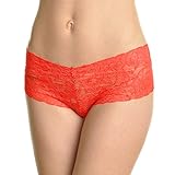 Angelina 2-Pair-Pack Sexy Lace Crotch-less Cheeky G3252 Small, 2-Pair-Pack Cheeky Red and Black