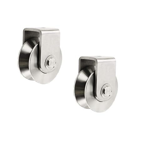Casters 2pcs V Groove Wheel Sliding Gate Track Heavy Duty Barn