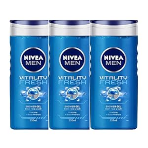 NIVEA Men Vitality Fresh Shower Gel, 250ml (Pack of 3)