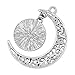 20pcs Moon Pendant Tray,16mm Round Pendant Bezel,Metal Filled Pendant Blank,Pendant Setting,Antique Silver
