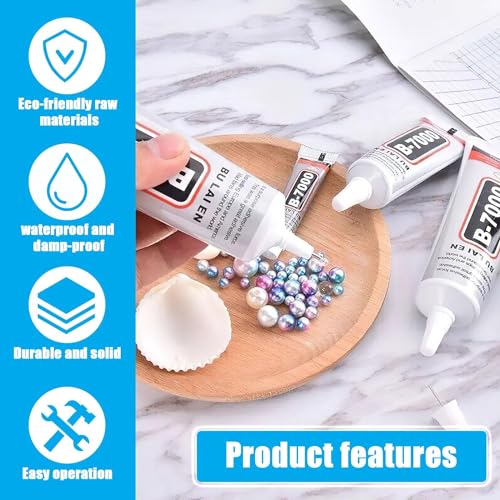 folteitei B7000 Glue, 5 Pcs Multipurpose Super Adhesive Glue, Industrial Glue for Bonding DIY Crafts, Jewelry, Phone Screen, Repair Glass Metal (15 ml/0.5 oz)