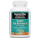 Smarterway | GREEN TEA GARCINIA FORSKOLIN | 3 Fat Burners in 1 | Metabolism Booster, Carb Burner, Carb Blocker, Appetite Suppressant | Curb Hunger, Boost Energy, Lose Weight | 60 Weight Loss Pills
