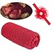 Newborn Baby Photography Props - Long Ripple Wrap Blanket and Lace Beads Headband (Burgundy, OneSize)