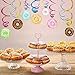 CC HOME 15Pack Donut Cake Hanging Swirls Doughnut Dessert Ceiling Streamer Birthday Party Decorations Donut Themed Party Favors for Holiday Baby Shower Home Decoration Party Supplies