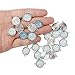 Wholesale 24 PCS Cabochon Druzy Connector Faux Drusy Resin Iridescent with Double Bail Connector Round Charm Bulk for Jewelry Making (Aqua)