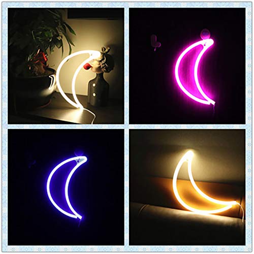 Luces de neón de luna, luces de noche de luna LED, luces de neón de luna, luces de carga USB, utilizadas para artículos de fiesta, decoración de habitaciones (amarillo)