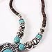 Qiyun (TM) Chunky Turquoise Blue Pendant Wood Beaded Chain Necklace Tibet Necklace Earrings