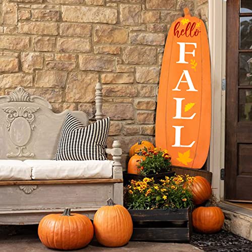 10 PCS Fall Stencils for Painting on Wood,Reusable Hello Pumpkin and Hello Fall Porch Sign Stencils, Thanksgiving Stencils of DIY Autumn Decoration