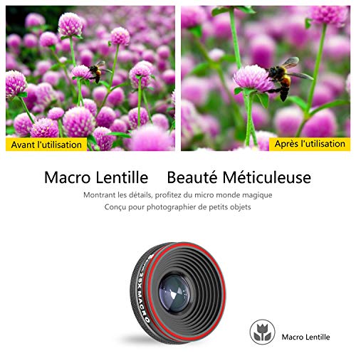 selvim Kit Objectif Smartphone 3 en 1… (3 en 1, Rouge 4)