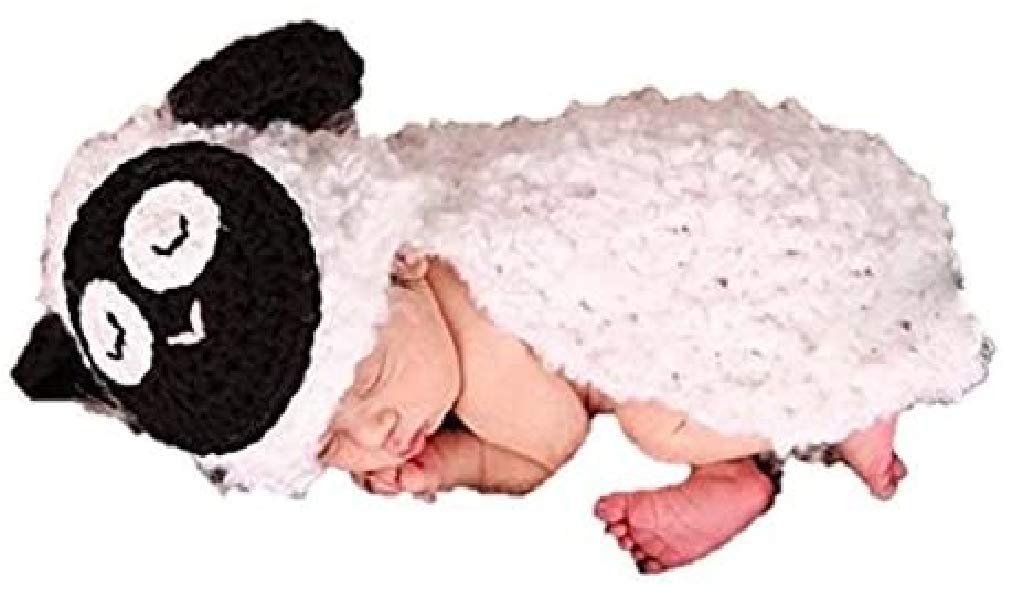 Newborn Baby Girl/Boy Crochet Knit Costume Photo Photography Prop Hats Outfits (Little Lamb)