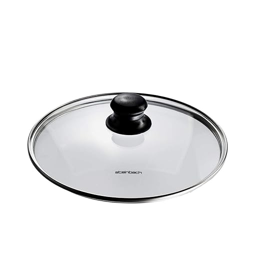 Steinbach Glasdeckel | Dampfabzugsöffnung | Edelstahlring | spülmaschinengeeignet | ofengeeignet bis max. 180 °C | Deckel für