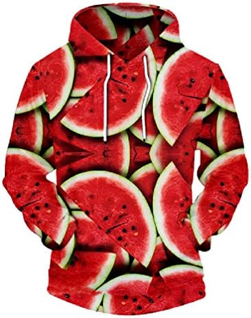 JW 3d Fashion Hoodies Funny Food Fruit Watermelon Sweatshirts Novelty Sleeved Casual Coat Hooded Pullovers