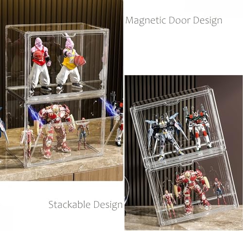 Dasellfa Display Cases for Collections, Plexiglass Display Case, Methacrylate Display Case, Transparent Acrylic Collector's Showcase, with Door, Action Figures, Toys, Miniatures (36 x 23 x 27 cm)