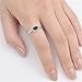 Women's Simple Simulated Black Onyx Unique Ring New .925 Sterling Silver Band Size 10