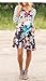 ETCYY Women's 3/4 Sleeve Floral Casual Striped T-shirt Swing Dress With Pockets