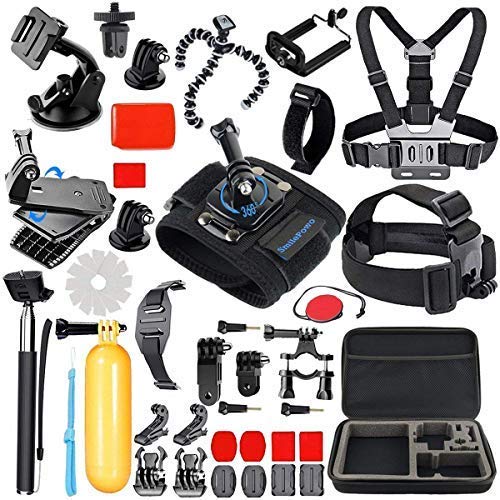 SmilePowo Sports Action Camera Accessory Kit for GoPro Hero6，5 Black, Hero 5,4,3,2,1，Session,GoPro Fusion，DBPOWER,AKASO,APEMAN,SJ CAM,XIAO YI ,2，Sony ,Sports Camera