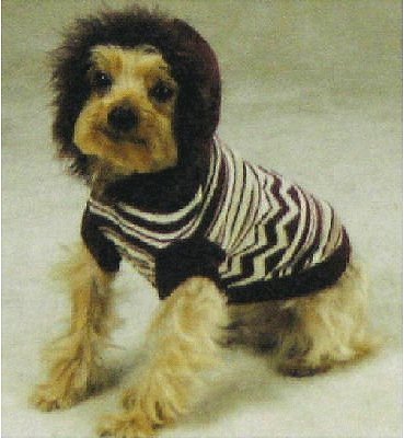 Zack & Zoey Zig Zag Striped Hoodie Xsm Brown
