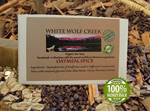 Organic Soap Bar, by White Wolf Creek, Oatmeal Spice All Over Body Soap, GMO Free, Handmade By Montana Soap Artisans. All Natural and Organic Soap, Great Facial and Body Cleansing Bars!