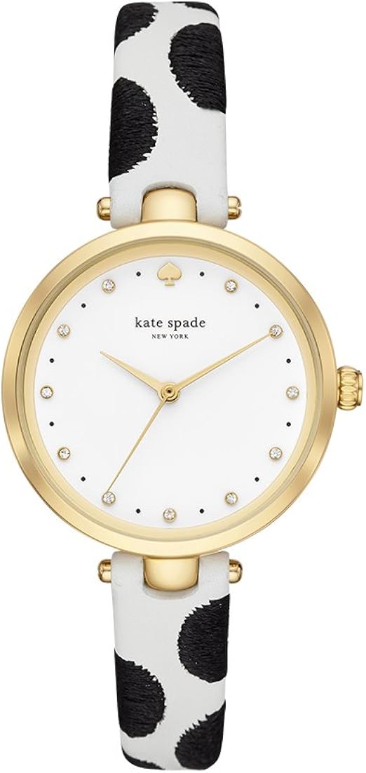 Amazon Com Kate Spade New York Women S Holland Stainless Steel Quartz Watch With Leather Calfskin Strap Black 12 Model Ksw1449 Watches