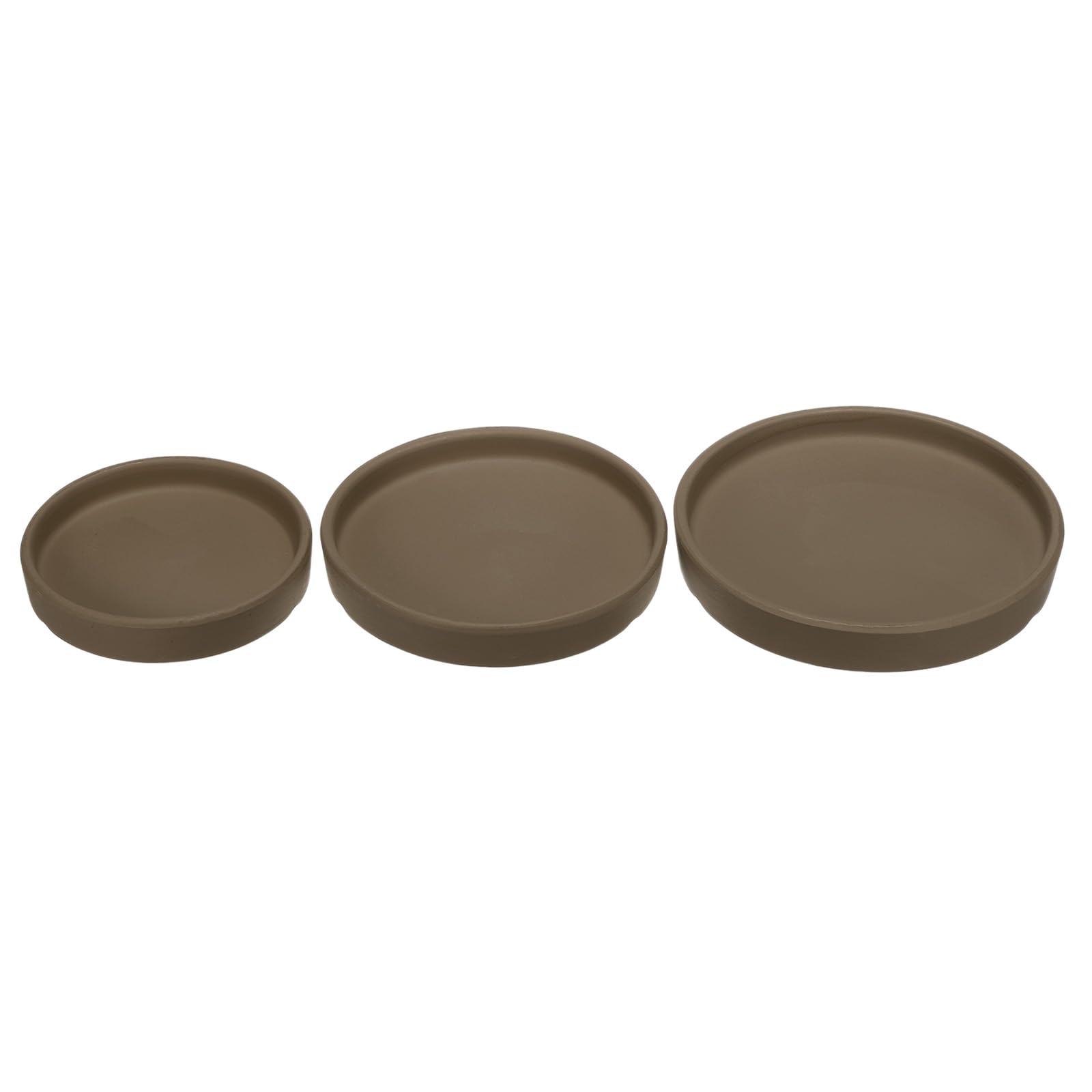 M METERXITY 3 Pack Planter Saucers - Ceramic Plant Tray Flower Pot Drip Trays Round Apply to Outdoor/Garden (4/5/6inch, Coffee)