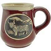 Glen Appin Stoneware Mug Scotland Pottery Mug for Coffe or Beer 16.9 oz(500 ml) (Highland Cow - Red)