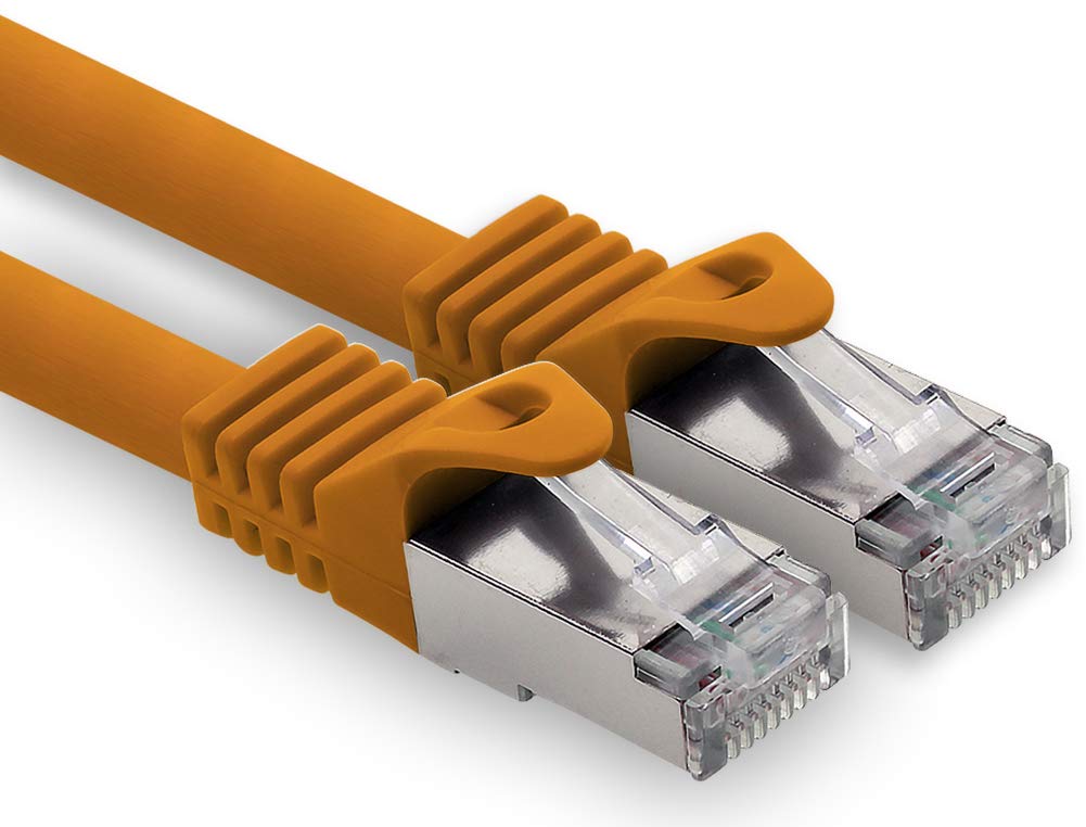 1CONN 7.5m - orange - 1 piece CAT.7 computer Ethernet cable network cable (raw cable) patch cable S-FTP LSZH PIMF 10GB s RJ45 plug Cat6a