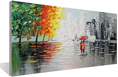 لوحة سكين لوحة من Sansnmi الحديثة التجريدية اللوحة والمناظر الطبيعية قماش الرسم غرفة المعيشة غرفة الطعام جدار الفن مرسومة باليد لوحة زيتية 24x36 Amazon Ae