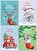 Sweetzer & Orange Christmas Cards Set - 24 Holiday Cards with Red Envelopes - 4 Funny Vintage Designs featuring Retro Winter Xmas Animals! Bulk Greeting and New Years Cards- 4.1x5.8