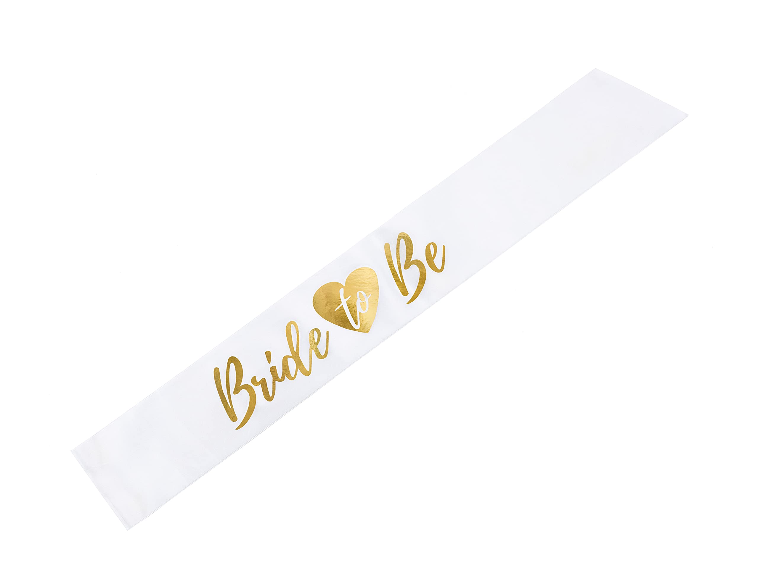 White and Gold Foiled Bride to Be Satin Sash for Bachelorette Party