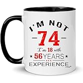 LXQM 74th Birthday Gifts for Women, 74 Years Old Birthday Gifts for Men, Christmas Presents 74th Gift Ideas to Dad, Mom, Grandma, Grandpa, Family, Coworker, Boss, Friend 11 oz Novelty Coffee Mug