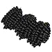 Pack of 3 Jamaican Bounce Crochet Hair Wand Curl Synthetic Hair Crochet Braids 8 Inch 20 Strands/Pack ELEGANT MUSES Afro Kinky Braiding Hair Extensions for Black Women (8