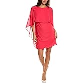 Vince Camuto Womens Cap Overlay Boat Neck Chiffon Mini Dress