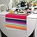 Hooqict 2 Packs Mexican Table Runners for Mexican Theme Party Decorations Wedding Carnival Party Supplies, Cotton Red Mexican Serape Table Runner