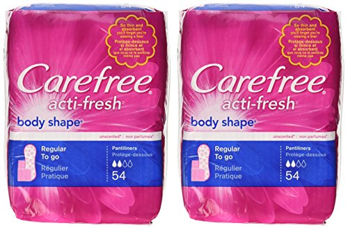 Carefree Body Shape Regular Unscented, 54-count (Pack of 2)