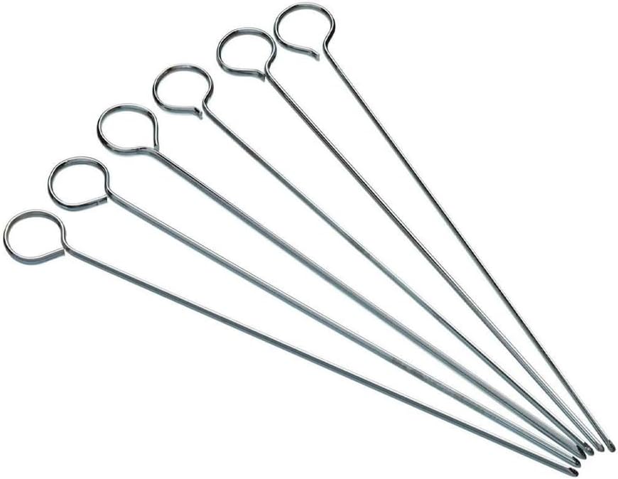 KitchenCraft Flat Kebab Skewers Stainless Steel Set of 6 8in