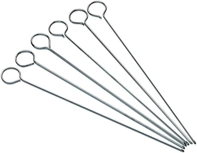 KitchenCraft Flat Kebab Skewers Stainless Steel Set of 6 8in