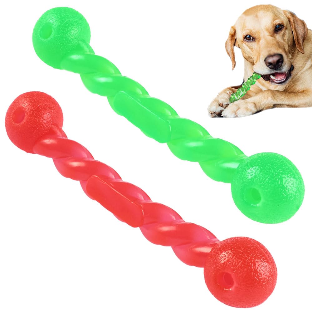 Euliber 2 PCS Doggy Durable Chew toy Durable Dog Chew Toy Dental Care A Chew Stick for Teething Puppies Washable Flexible Floating Swimming Pool Dog Toy (Large)