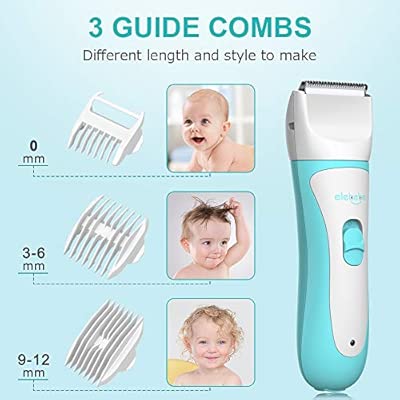 Baby Hair Clippers Electric Hair Trimmer With 3 Heads 3 Guide Combs Quiet Professional Rechargeable Waterproof Cordless Haircut Kit For Kids