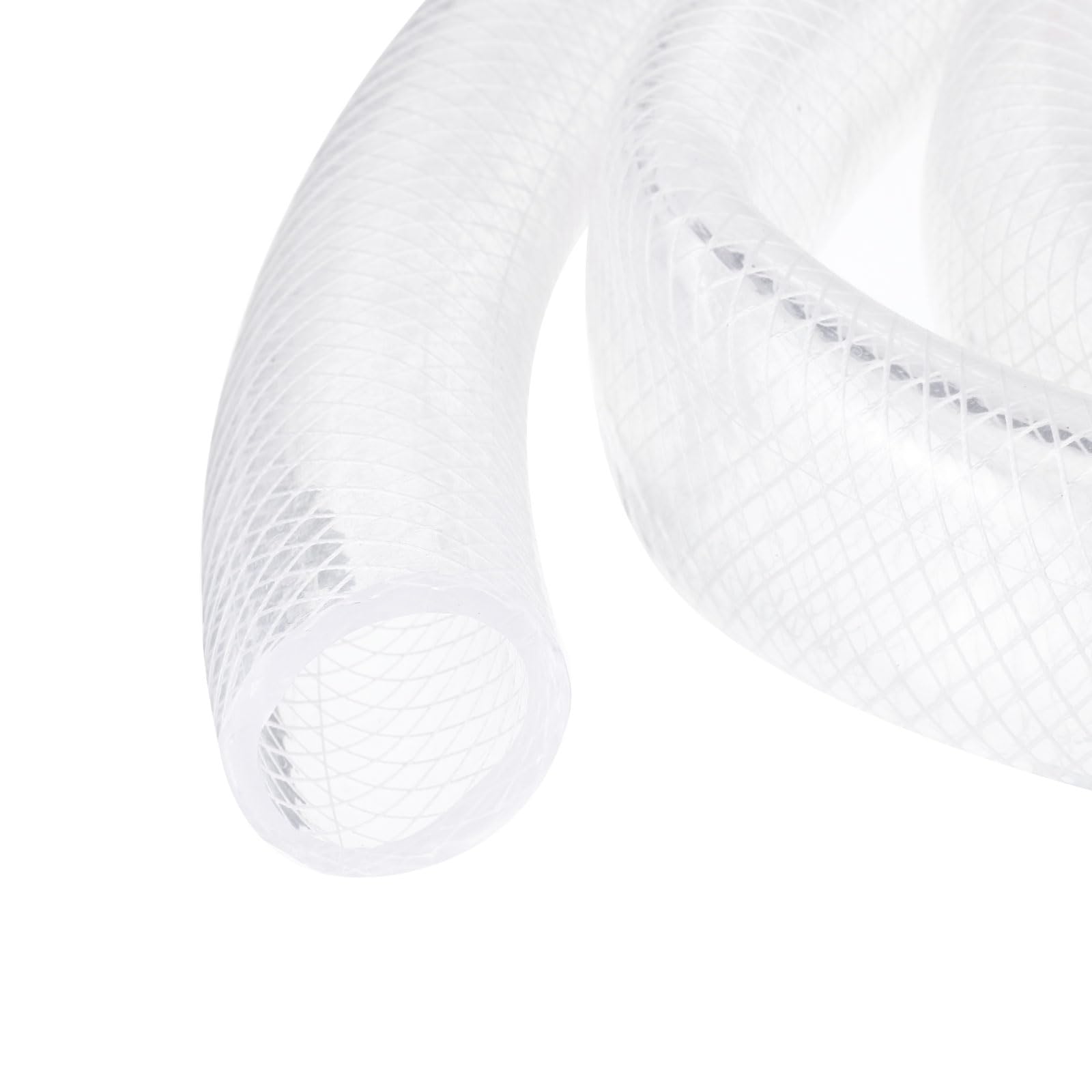 Rebower 5ft 31.8x41.3mm Braided Clear Plastic PVC Tubing High Pressure Flexible Reinforced Vinyl Tube, [for Garden Irrigation, Water Hose, Fish Tank, Water Transfer] - 1 1/4" x 1 5/8"
