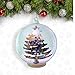 Glass Ball Ornament – Light Up Glass Christmas Ornament with a Glittery, Hand-Painted Christmas Tree Design - White Glitter Snow Inside with a LED Candle – Fun Confetti Glitter Xmas Tree
