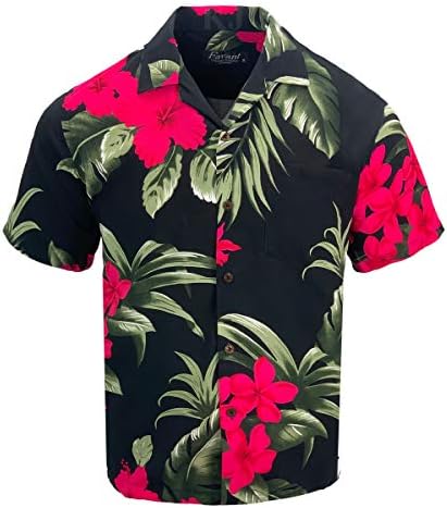Tropical Luau Beach Floral Print Men’s Hawaiian Aloha Shirt