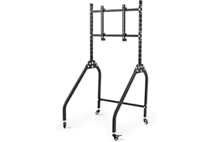 Dardoo Single Monitor Stand with Brake Casters - Premium Adjustable Mount for Racing Simulator Cockpit, Full Motion Adjustabi