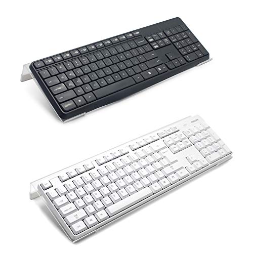 Richboom Clear Acrylic Tilted Computer Keyboard Holder for Easy Ergonomic Typing, Upgraded Version, Keyboard Stand with Silicone Anti-Slip Case for Office Desk, Home, School, Clear