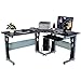 Black New Wood L-Shape Corner Computer Desk PC Table Workstation Home Office