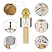 Calie Wireless Bluetooth Karaoke Microphone, 4-in-1 Portable Handheld Bluetooth Speaker Player,Selfie Function for Apple iPhone Android Smartphone-Gold
