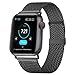 HILIMNY Compatible for Apple Watch Band 38mm 40mm, Stainless Steel Mesh Sport Wristband Loop with Adjustable Magnet Clasp for iWatch Series 1, 2, 3, 4, 5, Black