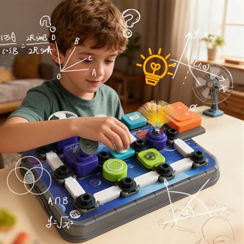 TINYLENS Science Kits for Kids Age 5-7 8-12, Electronics Circuit Exploration Kit with 58 Parts and 12 Task Cards, Learn Basic & Advanced Circuits with Fun, STEM Toys Gift for Boys Girls