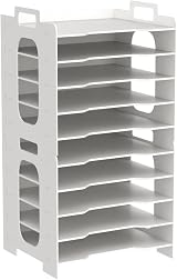 PUNCIA 10 Tiers Paper Tray A4 Desk Organizer White Filing Holder view 4